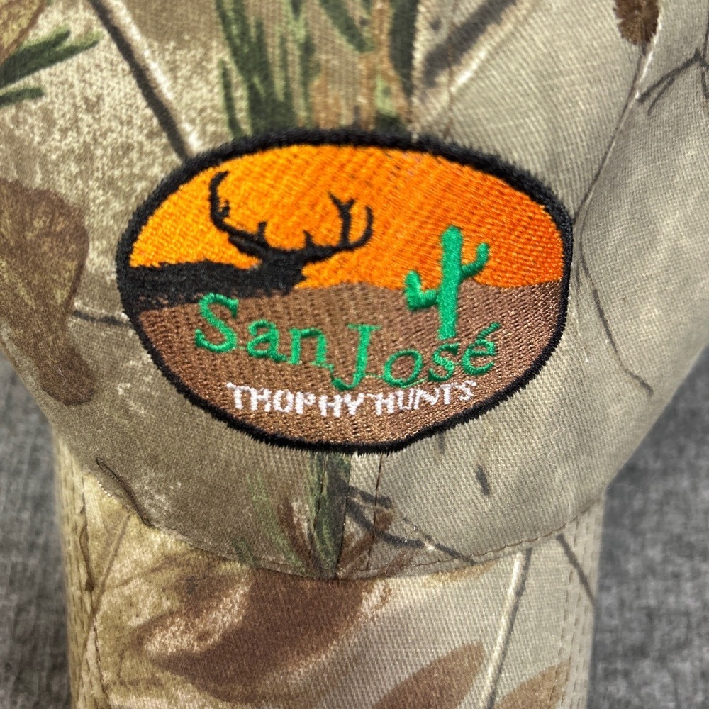 Vintage San Jose Trophy Hunts Camo Baseball Cap Logo Embroidered Deer Classic